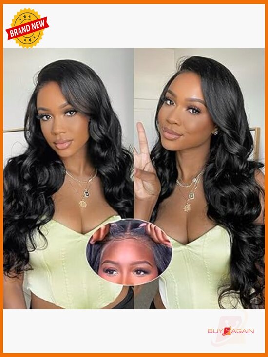 Glueless Human Hair Wig 180% Density Body Wave Pre-Cut Lace 8x5 Easy Wear for main image 6
